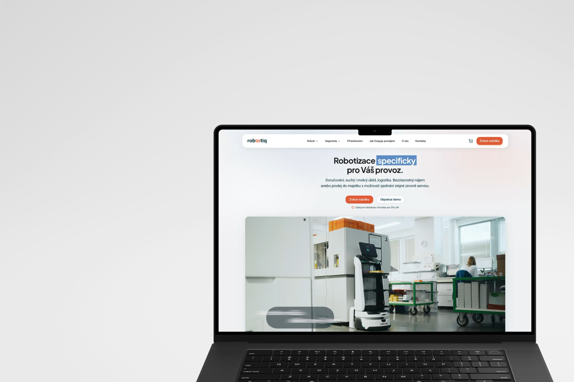 Ukázka homepage Robootiqu